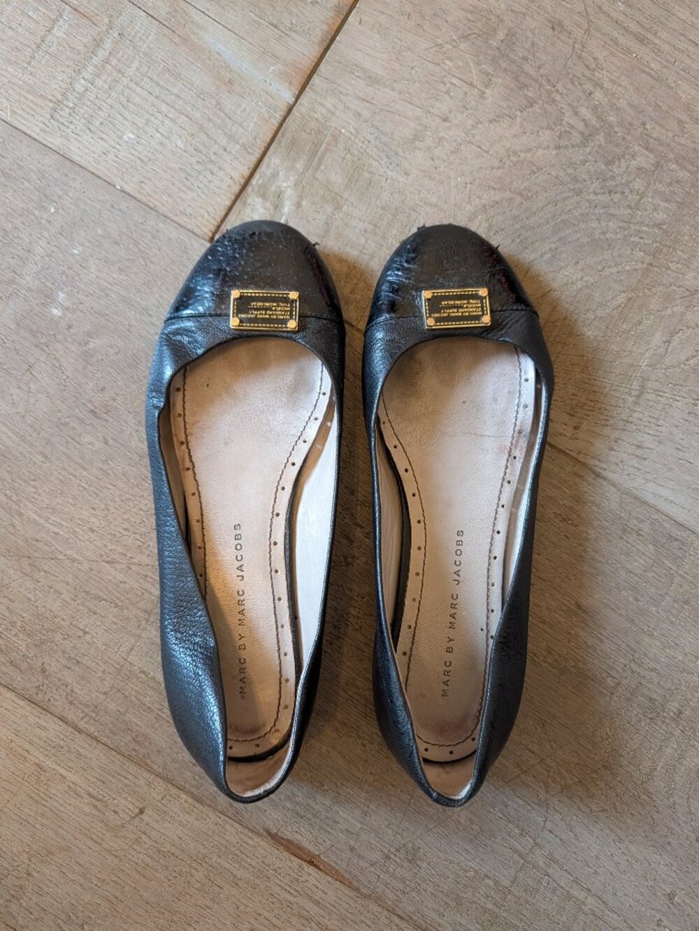 Marc Jacobs Black Leather Ballet Flats EU 36 /US 6